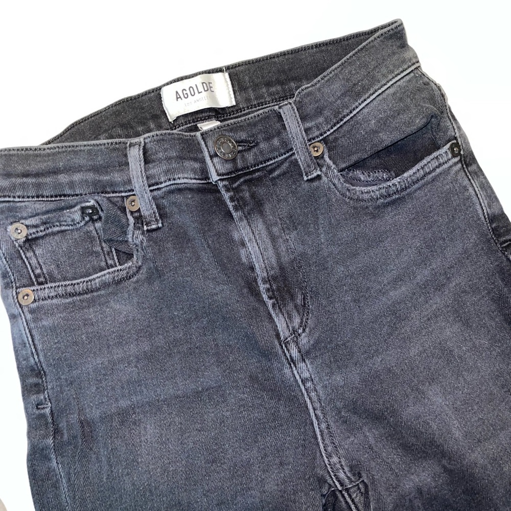 Agolde black skinny jeans with distressed ends - size 24 - super cute !!!